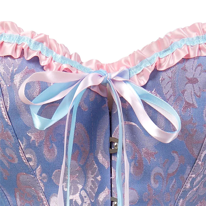 corsets bustiers floral lace tops for women plus size vintage sexy corsets gothic satin lingerie corselet overbust plus size