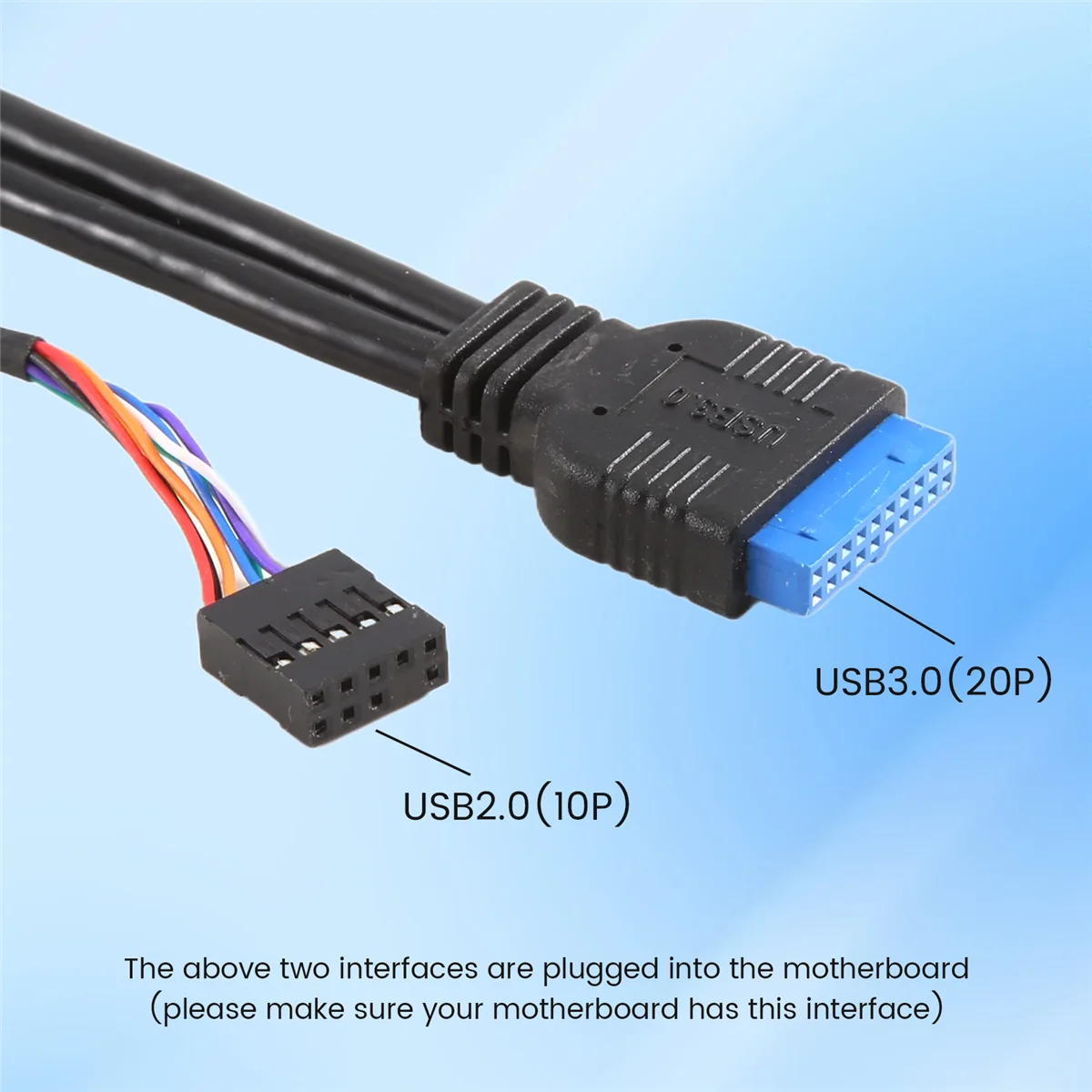 Panneau de boîtier avant, Ports de prise audio HD, Carte E/S, Fil interne, Ligne de lunette, Ligne d'extension de boîtier bricolage, USB 3.0, USB 3.0, 60cm