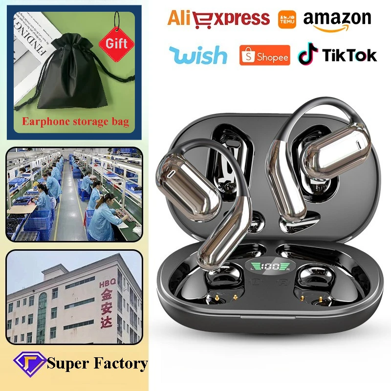 

Intelligent noise cancelling earphones, wireless Bluetooth earphones, hanging ear style, open non in ear sports headphone