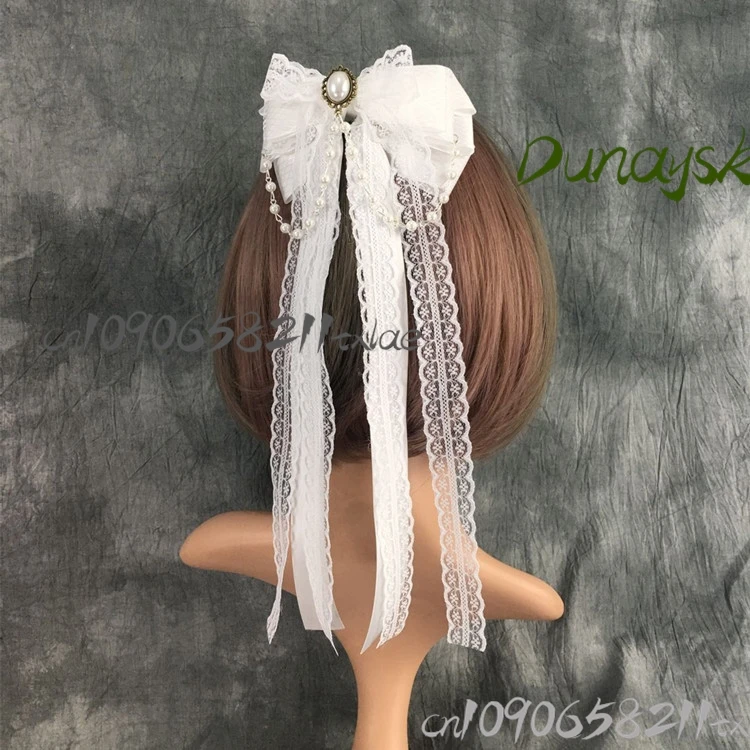 

Korean Style Hair Bow Clips Elegant Ribbon Butterfly Hairpins Lolita/Fairy Aesthetic Vintage Princess Headwear Alligator Clips