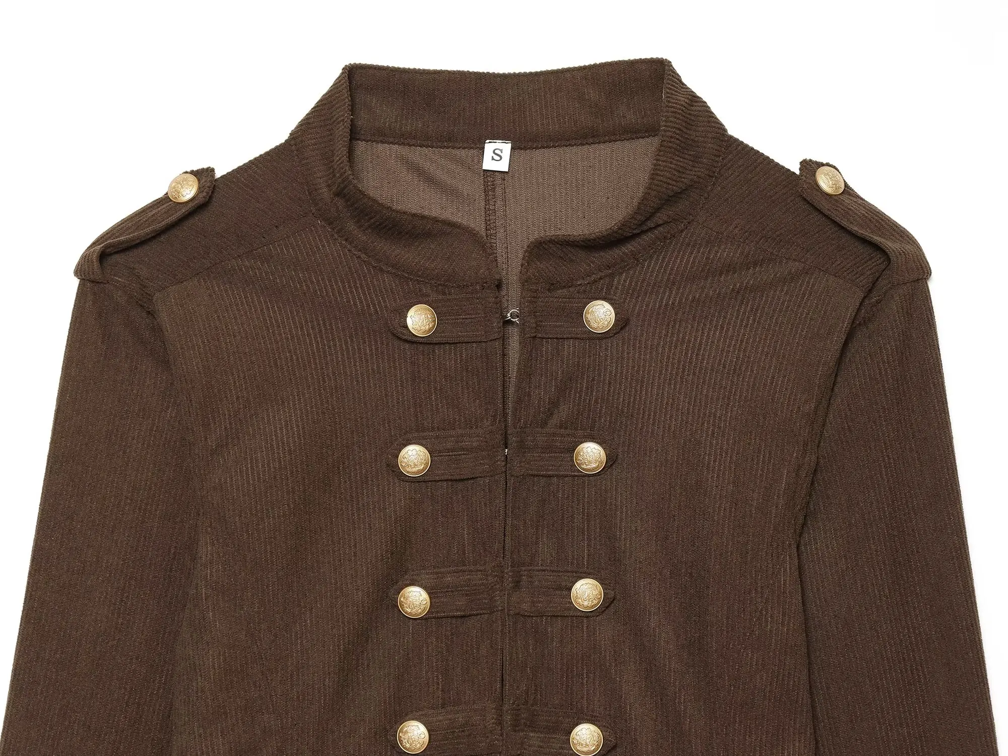 Damen Napoleon Hofstil Retro-Jacken Herbst Damen Kurze Doppelreihige Langarm-Mäntel Damen Freizeitjacken Oberbekleidung – Detail 4
