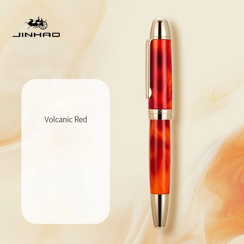 JINHAO X169 Füllfederhalter mit Goldclip, Eleganter Schwarzer Stift mit M/F/EF Spitze, Schreibstift Pk X159 9019 Majohn P136, Schreibwaren