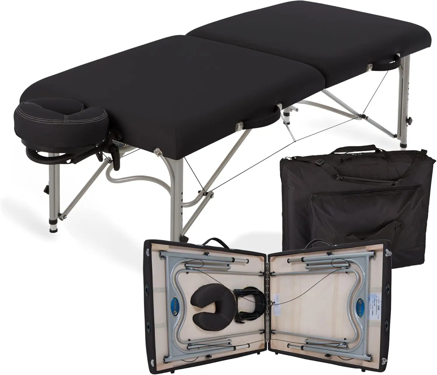 Portable Massage Table LUNA - Ultra-Lightweight, Patented Aluminum Reiki Frame incl. Flex-Rest Face Cradle