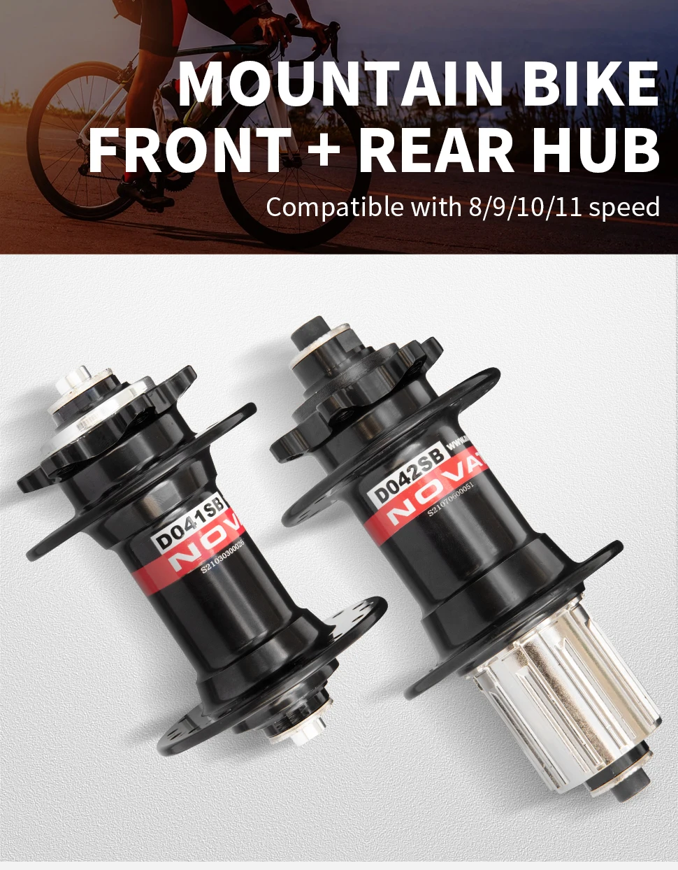 Novatec Fahrradnabe D041SB D042SB Stahl FreeHub MTB Fahrradnabe Scheibenbremskasten Radnabe, 32-Loch-kompatibel 8/9/10/11 Geschwindigkeit – Detail 1