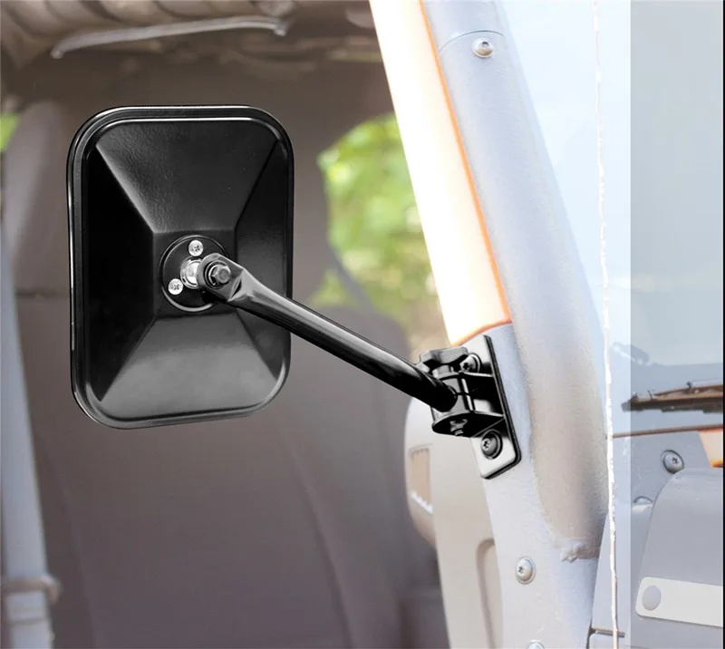 Door Off Side View Mirror Round Rectangular Spot Mirrors for Jeep Wrangler 1997-2018 TJ JK JKU Accessories