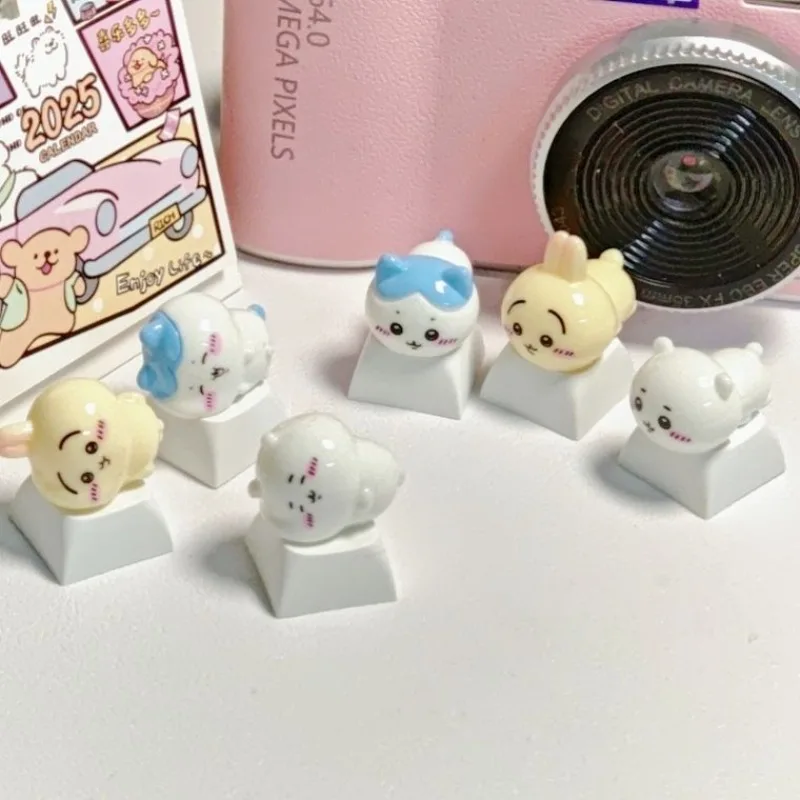 

Колпачки для клавиш с героями мультфильмов в стиле аниме Chiikawa, милые украшения для клавиатуры Hachiware, хорошие виды, трехмерные креативные колпачки для клавиш ESC, крестовая ось