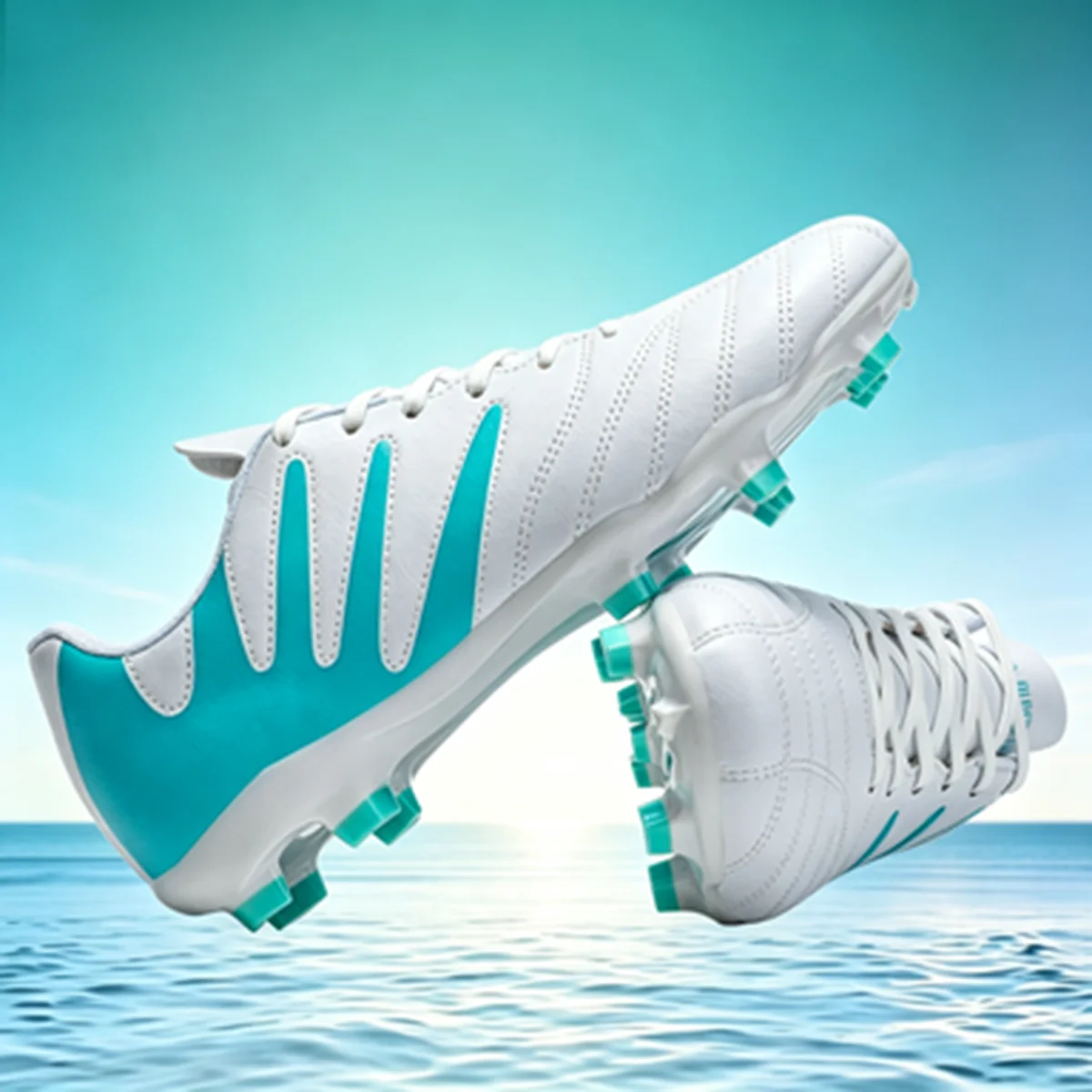 PU Fabric Upper Football boots AG FG TPU Outsole Durable Anti Slip Boys Girls Teenager Artificial Grass Match