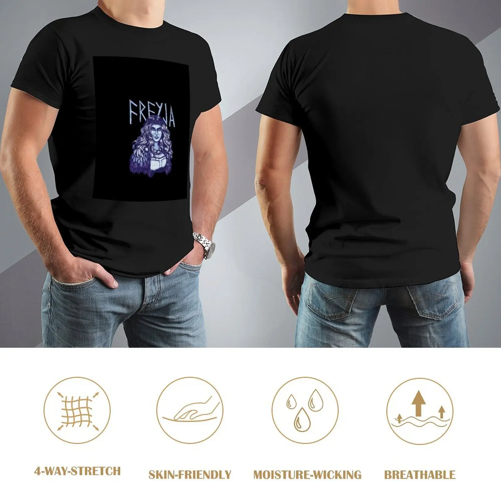 Freja Norse Goddess T-Shirt plus sizes oversized graphic tee mens workout shirts image 4