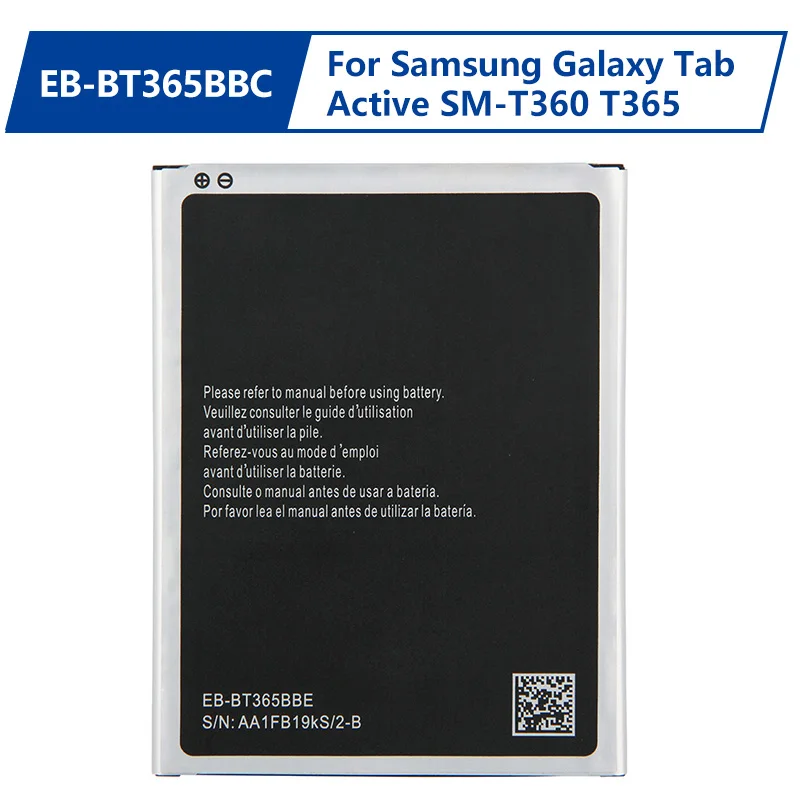 Replacement Battery EB-BT365BBC EB-BT365BBE For Samsung Galaxy Tab Active SM-T360 T365 T360 Table Battery 4450mAh