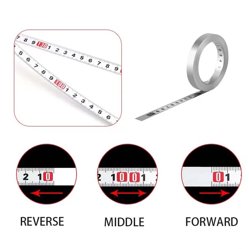 Self-Adhesive Measuring Tape Stainless Steel Workbench Ruler Adhesive Backed Tape Measure Metric Scale Rust-Proof Durable Ruler