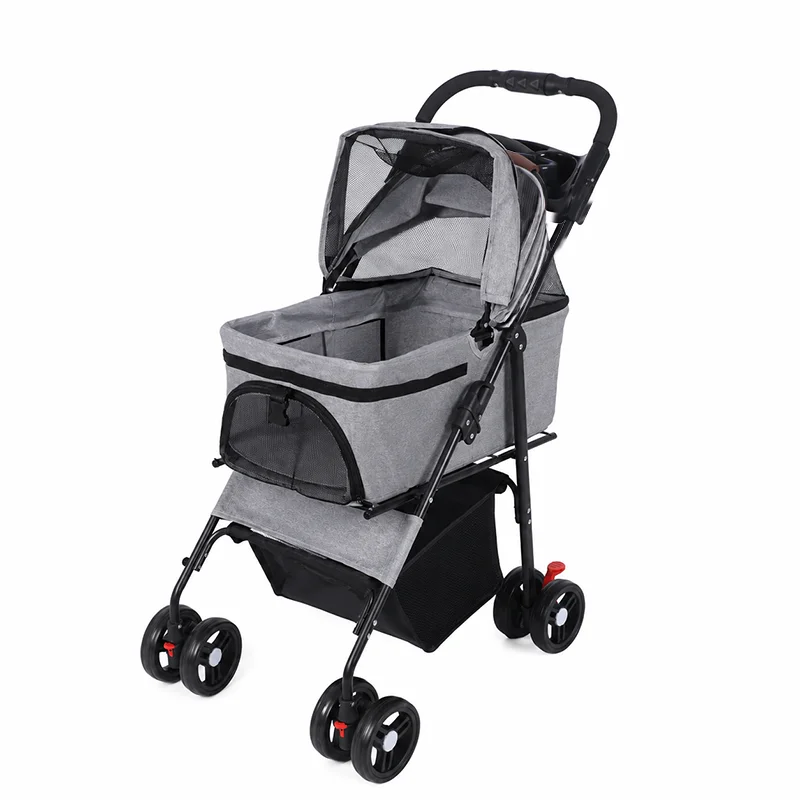 

Detachable Dog Stroller 2-in-1 Pet Carrier & Stroller Foldable Lightweight 4 Wheel for Small Dogs Cats Portable Travel Pet Pram