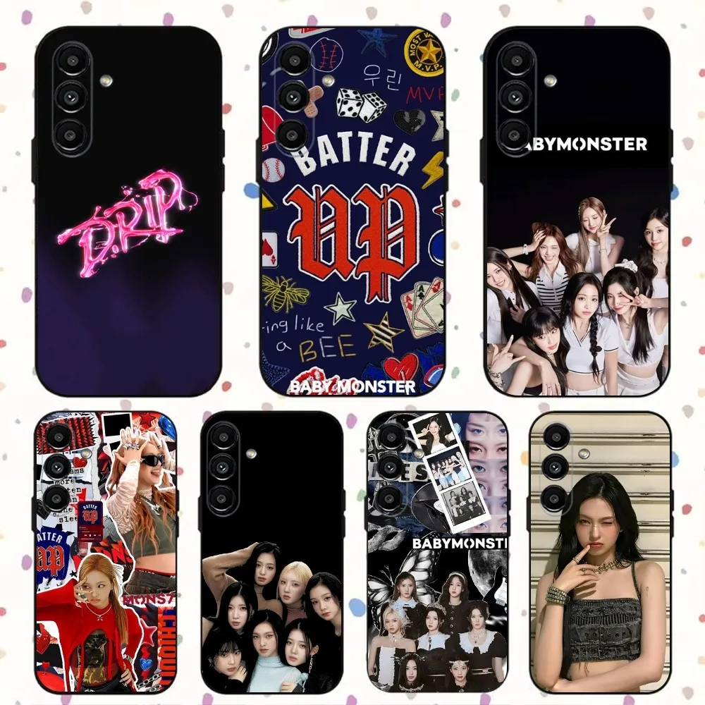 B-BabymonsterS D RIP Phone Case For Samsung S24,S21,S22,S23,S30,Ultra,S20,Plus,Fe,Lite,Note,10,9,5G Black Soft Cover