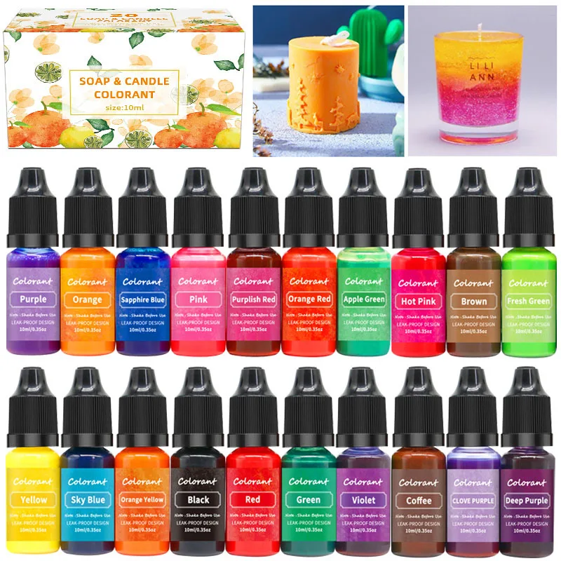 Candle Dyes Pigment Set Liquid Colorant DIY Candle Making Supplies Aromatherapy Soap Soy Wax Dye Candles Manufacture Pigment Kit