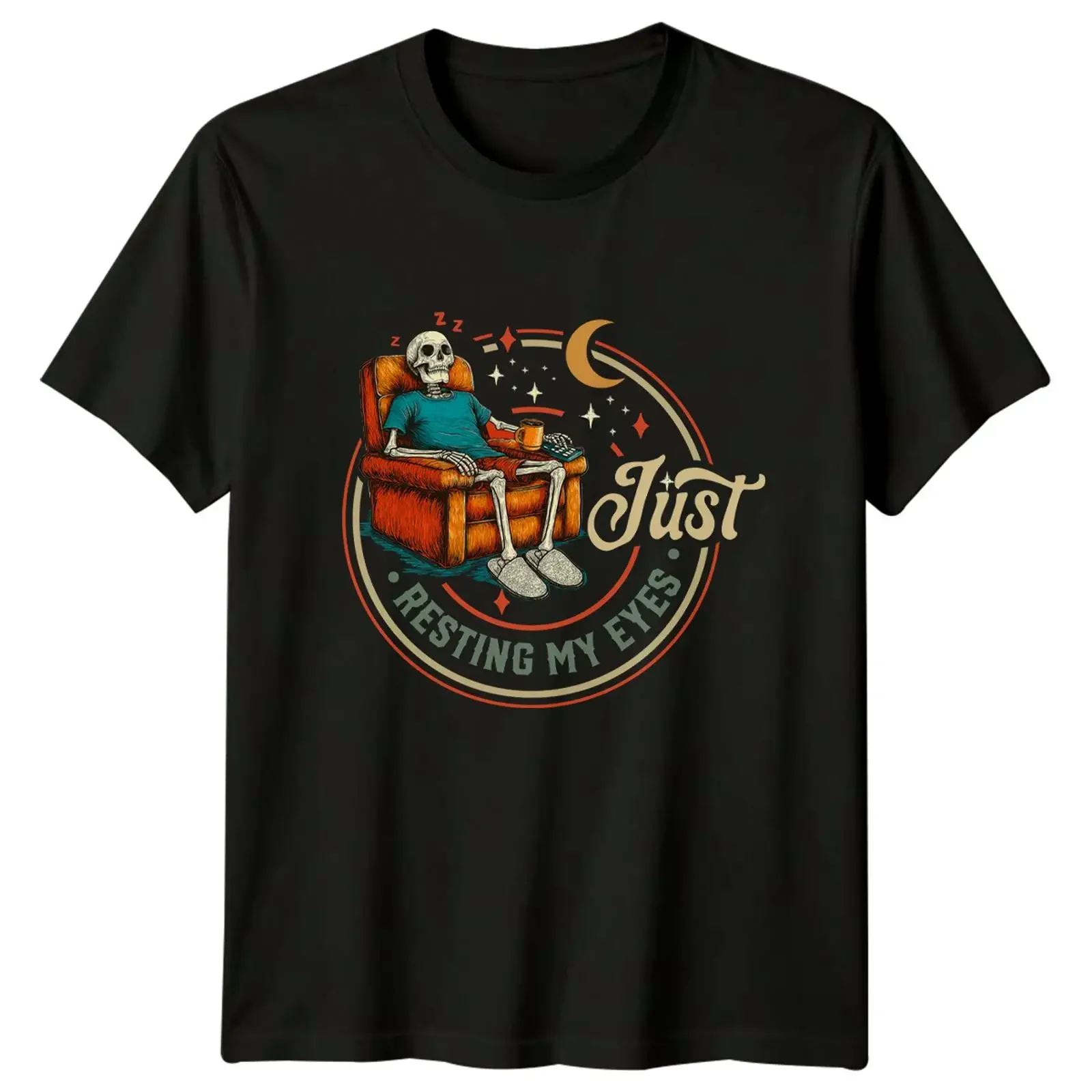 Just Resting My Eyes Mens T Shirt Dad Humor Sleeping Fathers Day For Him vintage Washed Slightly Stretched Comfortable