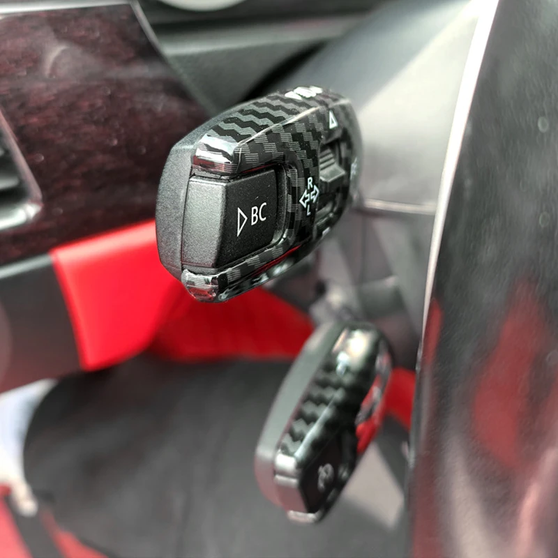 Car Steering Wheel Column Shift Cover Headlight Wipper Cruise Switch Rod Trim For BMW X1 X3 X5 X6 3/5 Series E70 E80 E90 view 4