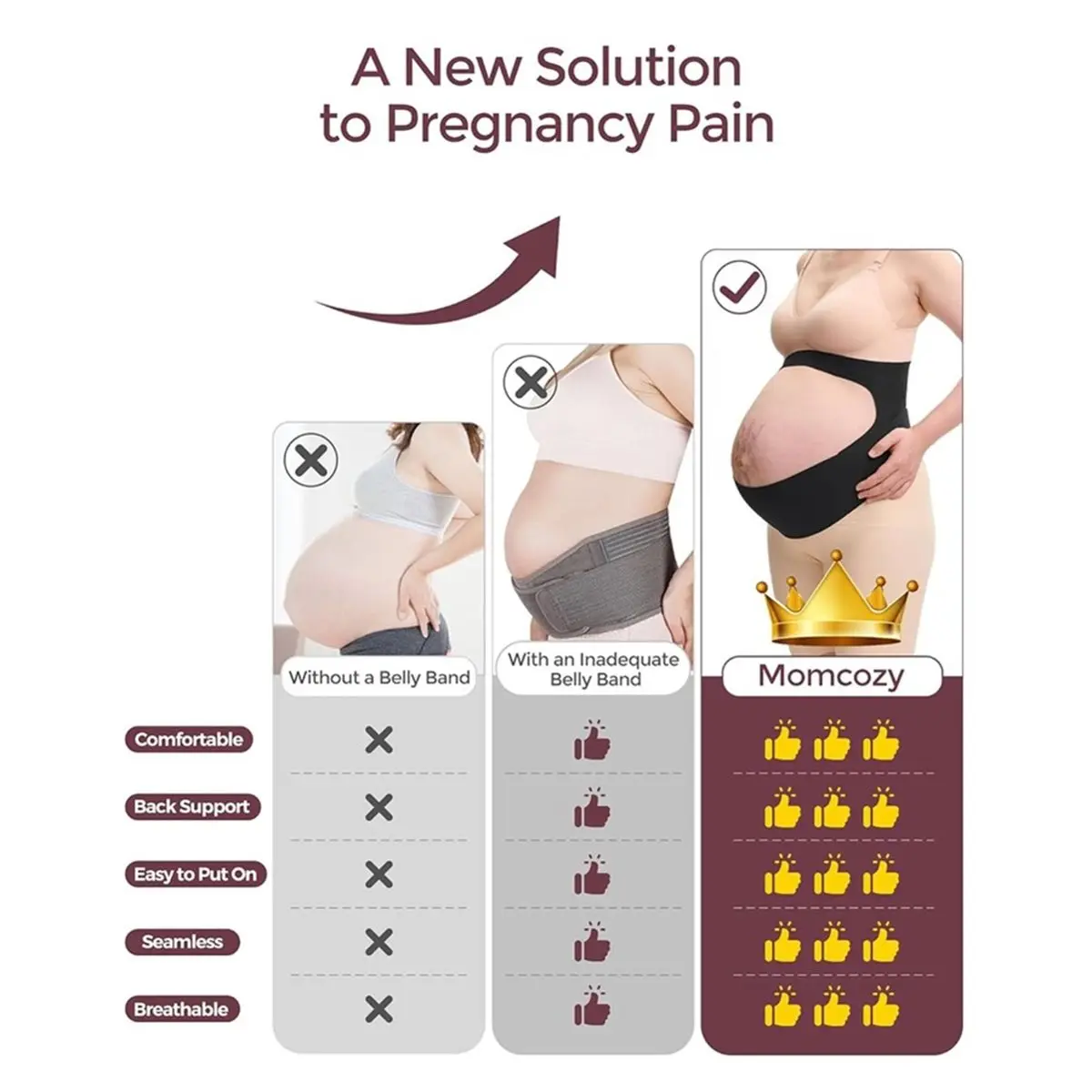 (A75U] Pregnancy Belly Band, Cozy Support Maternity Belly Band, Pregnancy Belt for Back, Abdomen, Waist XL