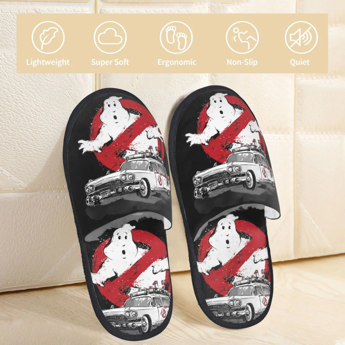 Monster Movie House Slippers Indoor Ghost Busters Cozy Household Fur Slides Slippers Anti-skid