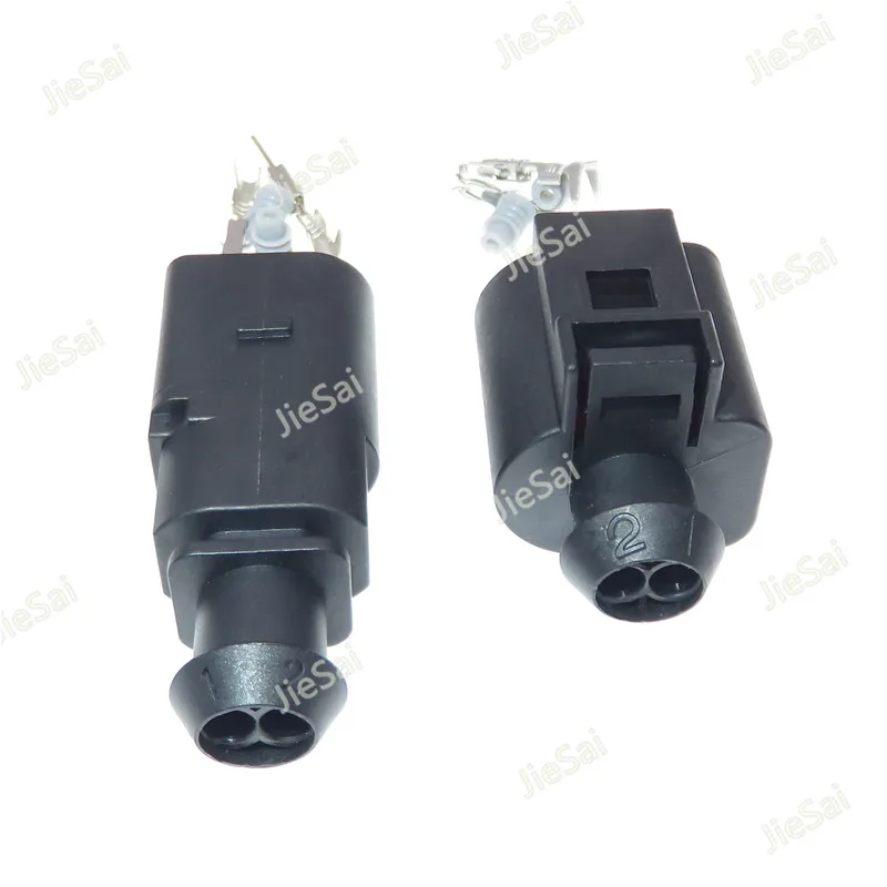 2 Pin 1J0973802 1J0973702 Female Male 1.5mm Auto Temp Sensor Connector Deflation Valve Plug For AUDI  VW Skoda