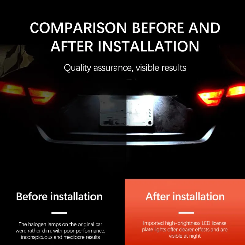 Luz Led para matrícula de coche, 2 uds., luz Led para matrícula para Audi A5 Cabrio 2008-2024, accesorios para automóviles