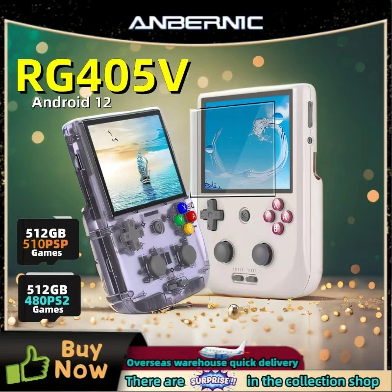 

ANBERNIC RG405V Portable Handheld Game Console 4 INCH IPS Touch Screen Android 12 Unisoc Tiger T618 64-bit Game Player PSP PS2 G