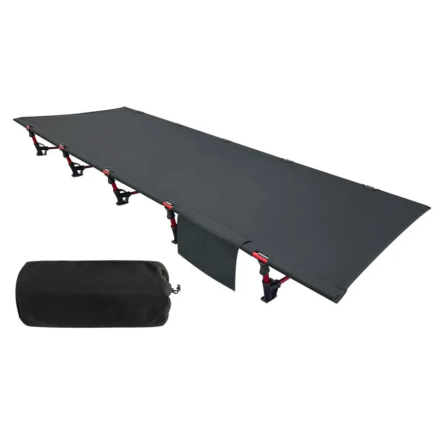 

Портативная походная раскладушка, ультралегкая раскладушка для кемпинга, походная кровать для активного отдыха, путешествий, пляжа, альпинизма, черная
