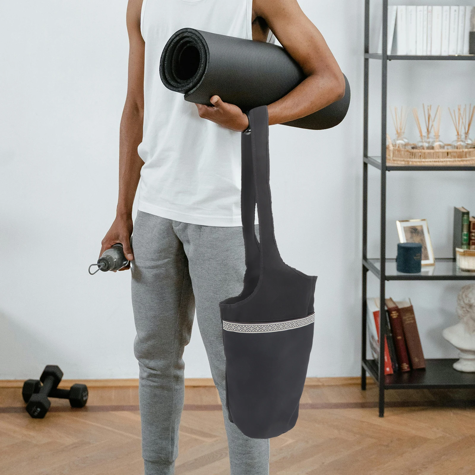 

Yoga Large Opening Portable Lightweight Canvas Material Sports Fitness Bag Storage Holder For Yoga Lovers Gifts