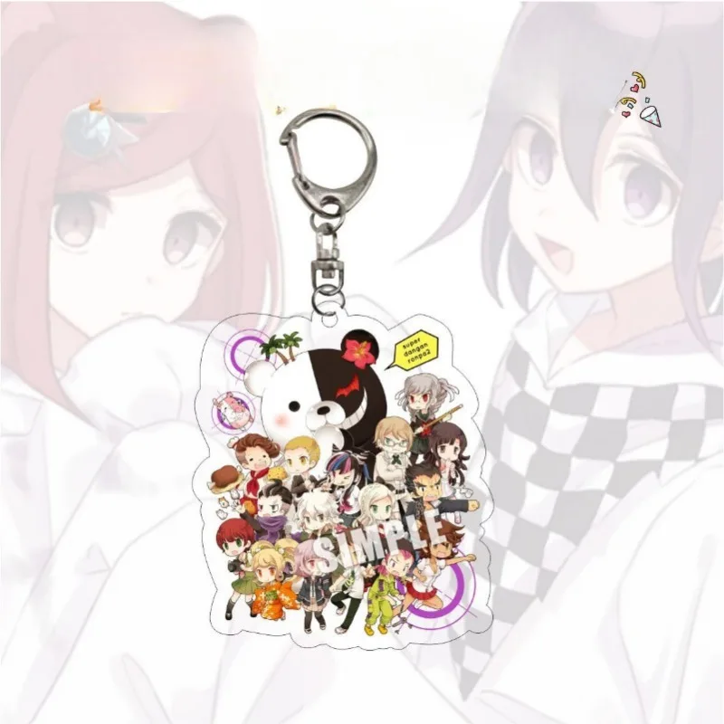 Naegi Makoto Kirigiri Kyoko Maizono Sayaka Mondo Owada Laminated Eye Catching Acrylic Keychain Professional Grade Bold Pendant