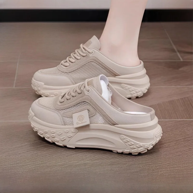 

Женские летние уличные сандалии без шнуровки на платформе Thi Bot, удобные Walking oes, дышащие, с круглым носком, на резиновой подошве