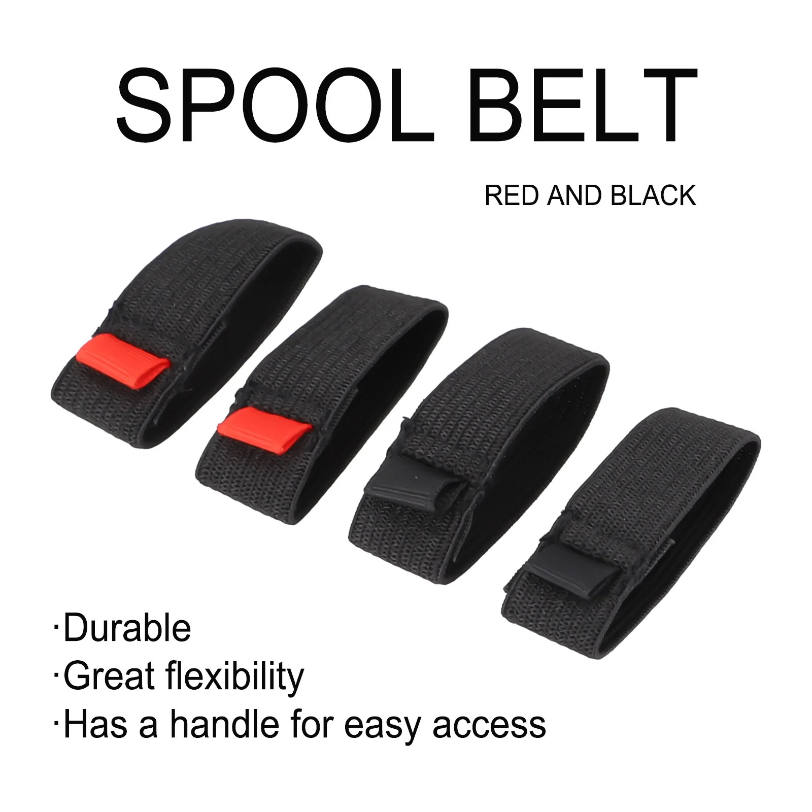 4pcs/pack Elastic Fishing Spool Belt Reel Protection Belt Band Wheel Accessories    Has A Handle    For Easy Access