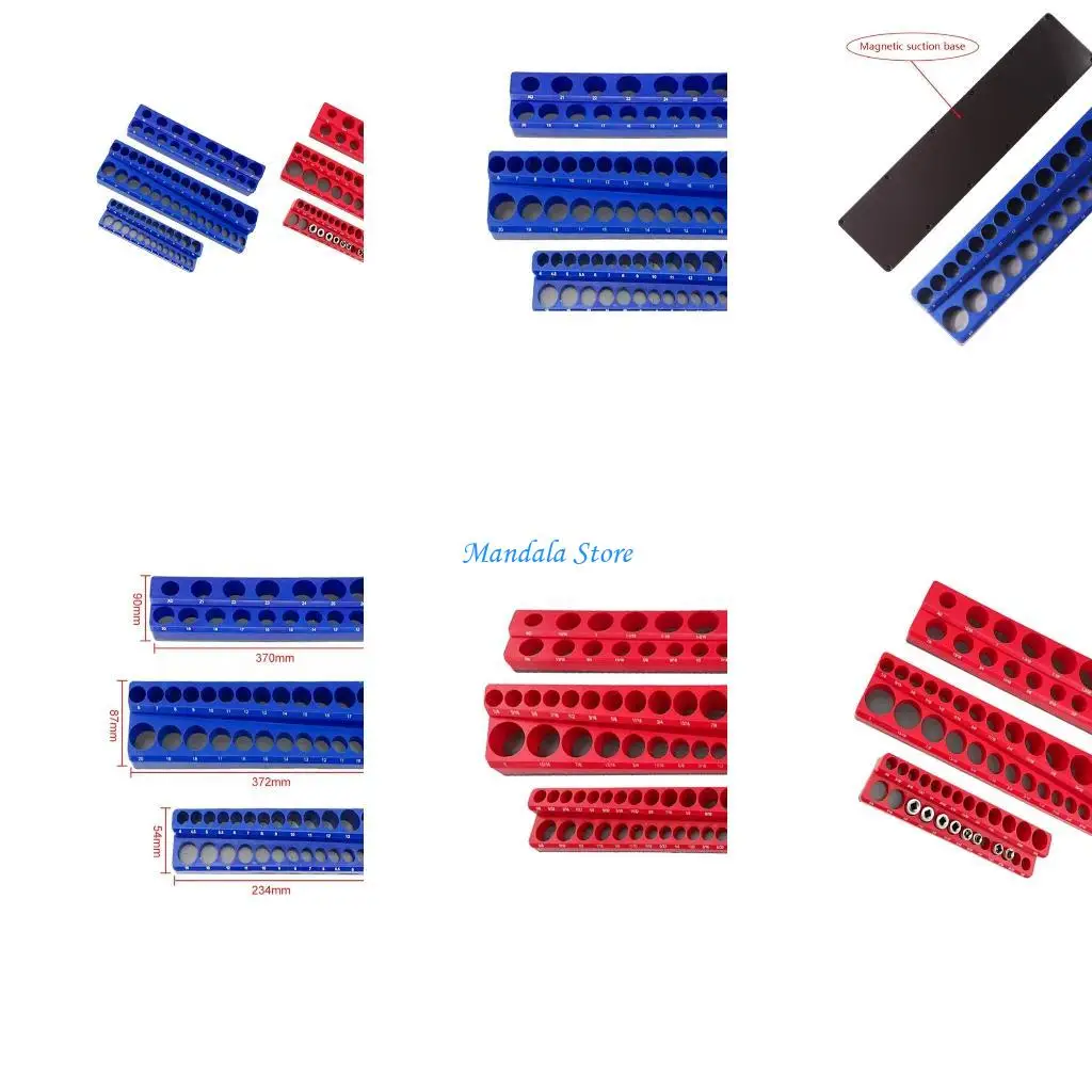 

U2JC Магнитные розетки Стеллаж для хранения Магнитный держатель гнезда Метрический/органайзер для инструментов