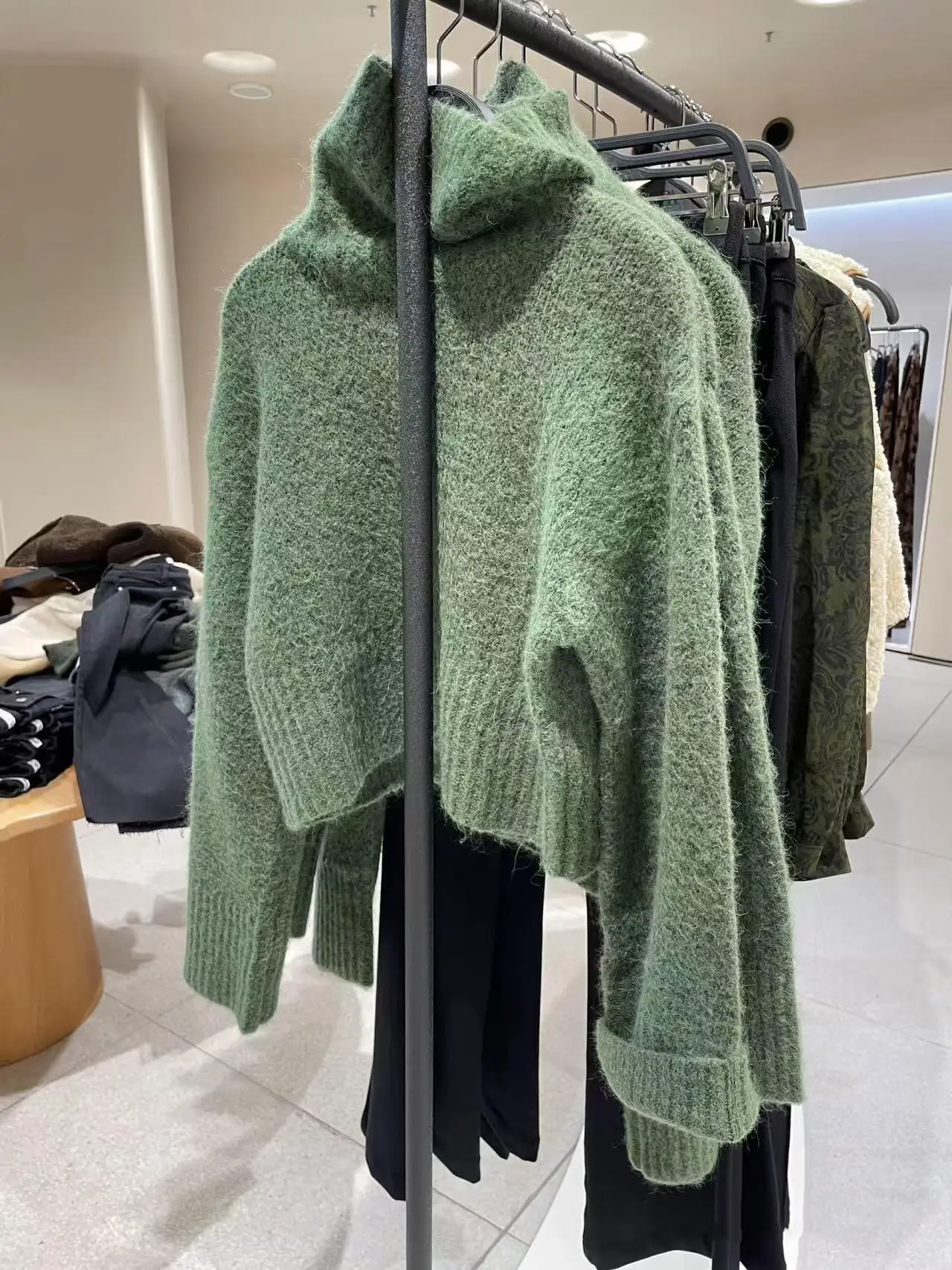 

Autumn Winter Women's Loose Long Sve High Collar Soft Knitted Sweater Versatile Comfortable Basic Sle Commute Retro Fit