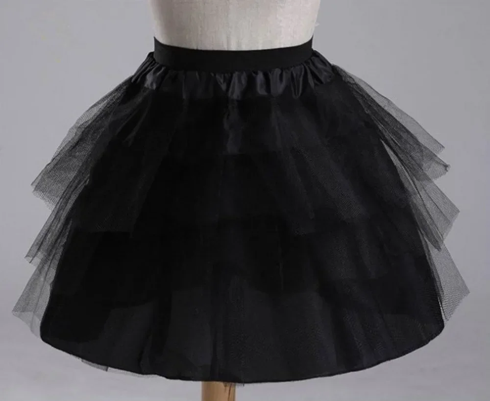 

White Ballet Tulle Ruffle Short Crinoline Bridal Kids Girls Underskirt Petticoat