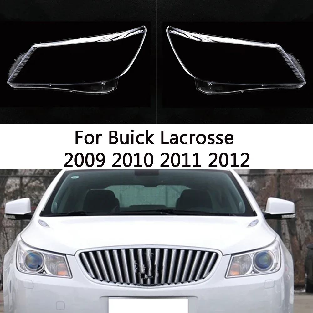 HTTCY  front Car Headlight Cover Lens Shell Lampcover Lampshade Headlamp Light mask For Buick Lacrosse 2009 2010 2011 2012
