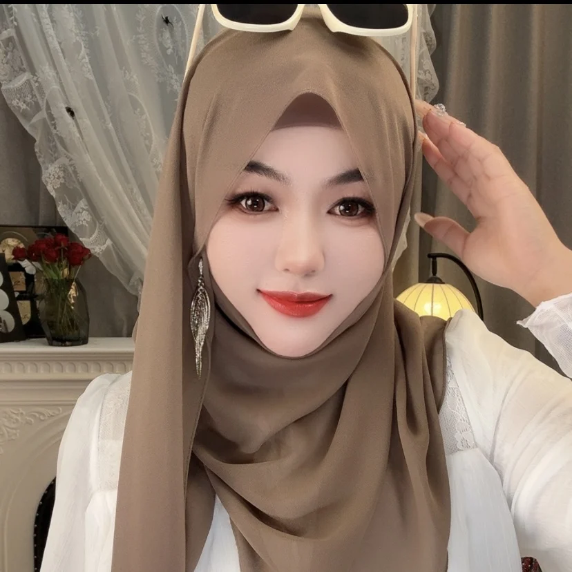 Dubai Moslem Women Triangle Hijab Headband (inner+shayla+ earring) view 5