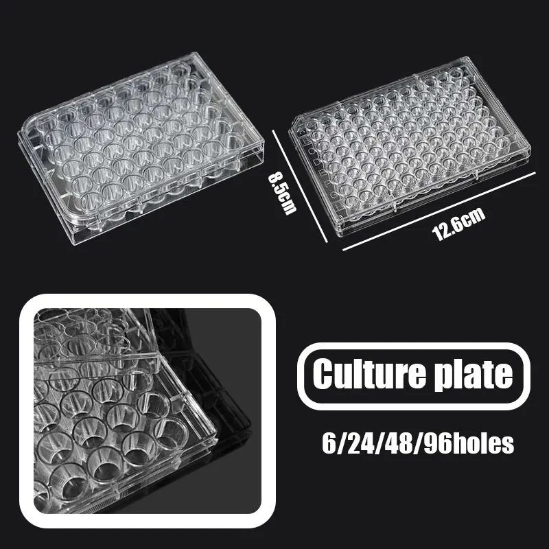 1Pcs Cell Culture Plate 6/24/48/96-Holes Bacterial Culture Plate Sterilization Packaging Lab Culture Plate