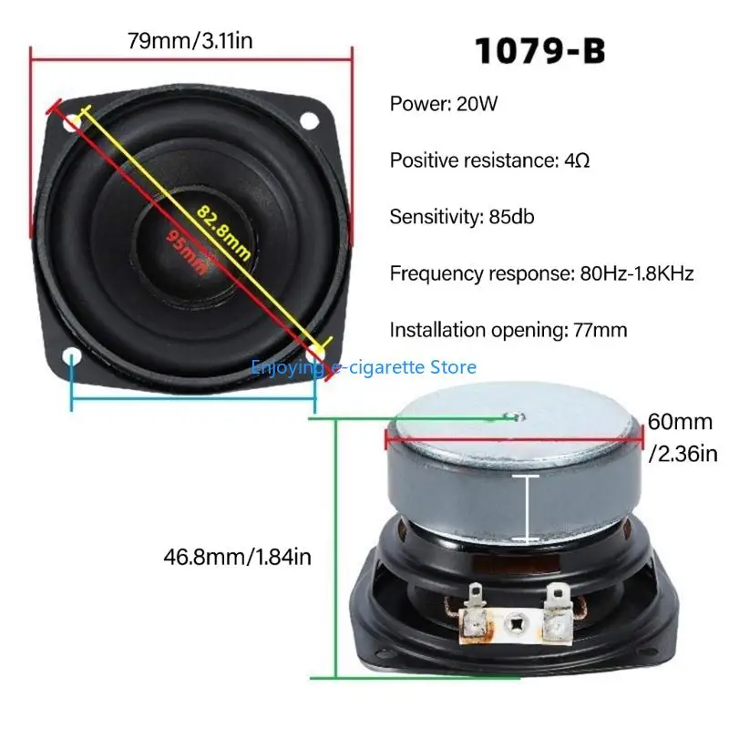 3 Zoll 4 Ohm 15 W tragbarer Lautsprecher, Metall-Vollbereichslautsprecher Y4QF – Detail 6