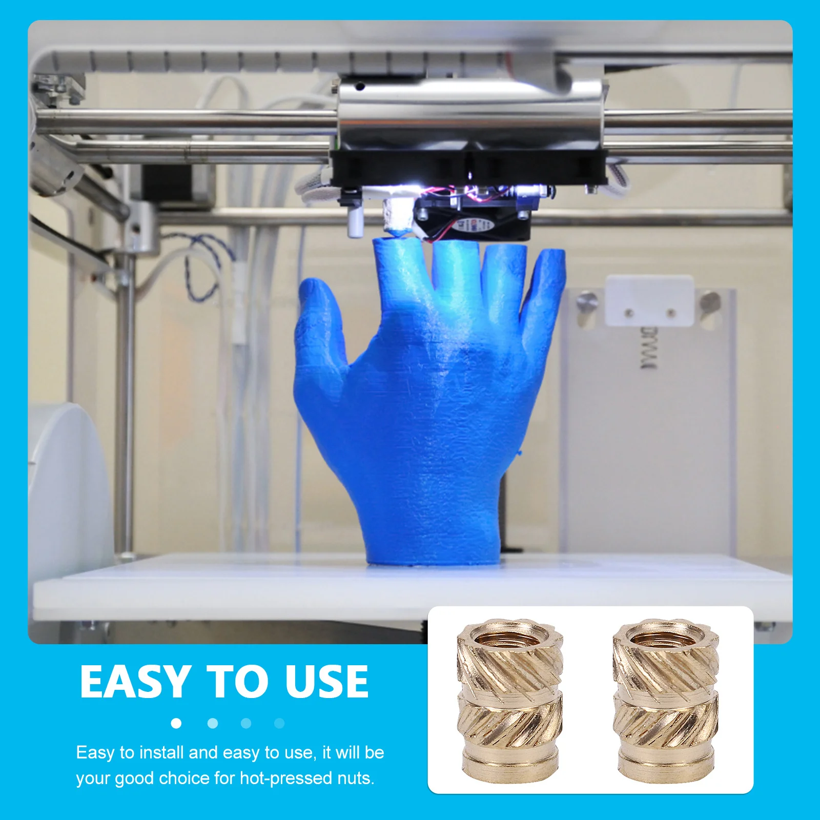 

100Pcs Premium Copper Hot-Melt Threaded Inserts High Strength Press Fitting Nuts Heat Resistant Embedment Nuts for 3D Printing