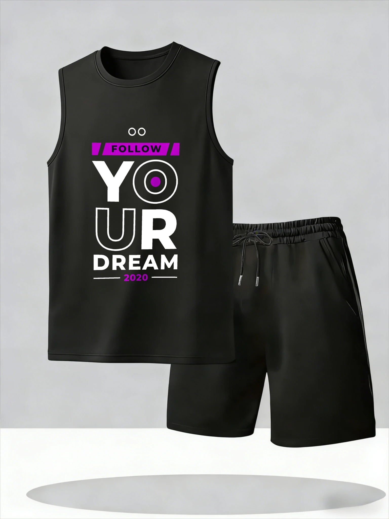 

Men's Tank Top Sets 2026 Summer Thin Quick Dry Suit for man seaside running beach crewneck oversize Breathable clothing set