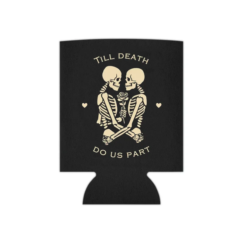 Hugger Gothic Wedding Can Coolers Till Death Do Us Part Goth Skeleton Halloween Party Supplies Halloween Wedding Favors Decor