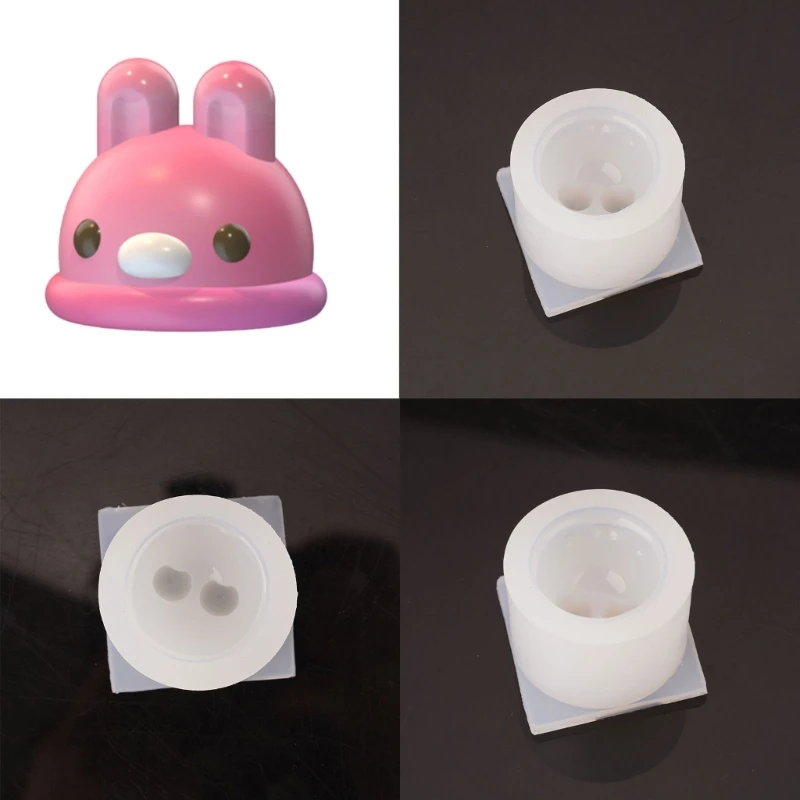 Handmade Cone Ice Cream Mold Rabbit Head Silicone Mold Baking Fondant Mold Chocolate Cake Decorating Tool Home Decors