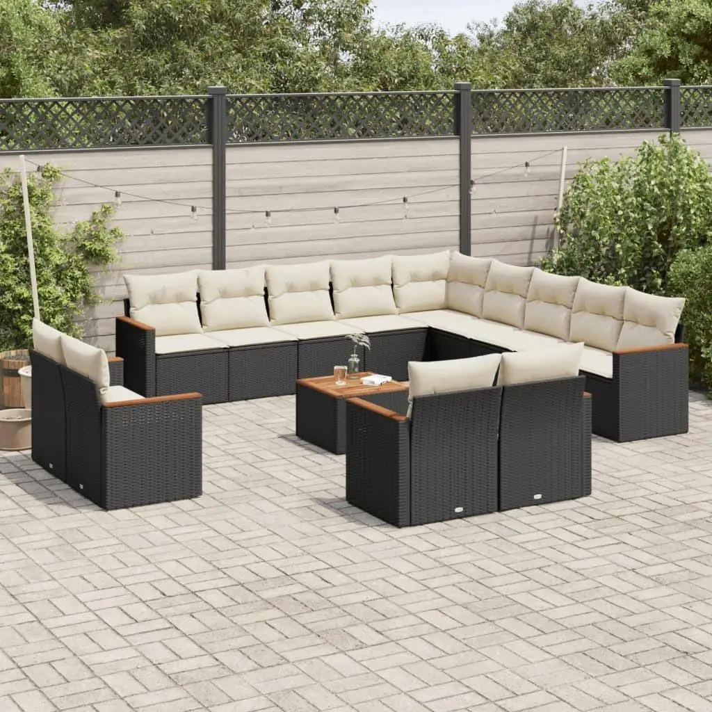 

Black and Cream White Garden Sofa Set Outdoor Furniture Stylish Comfortable Seating for Patio and Balcony