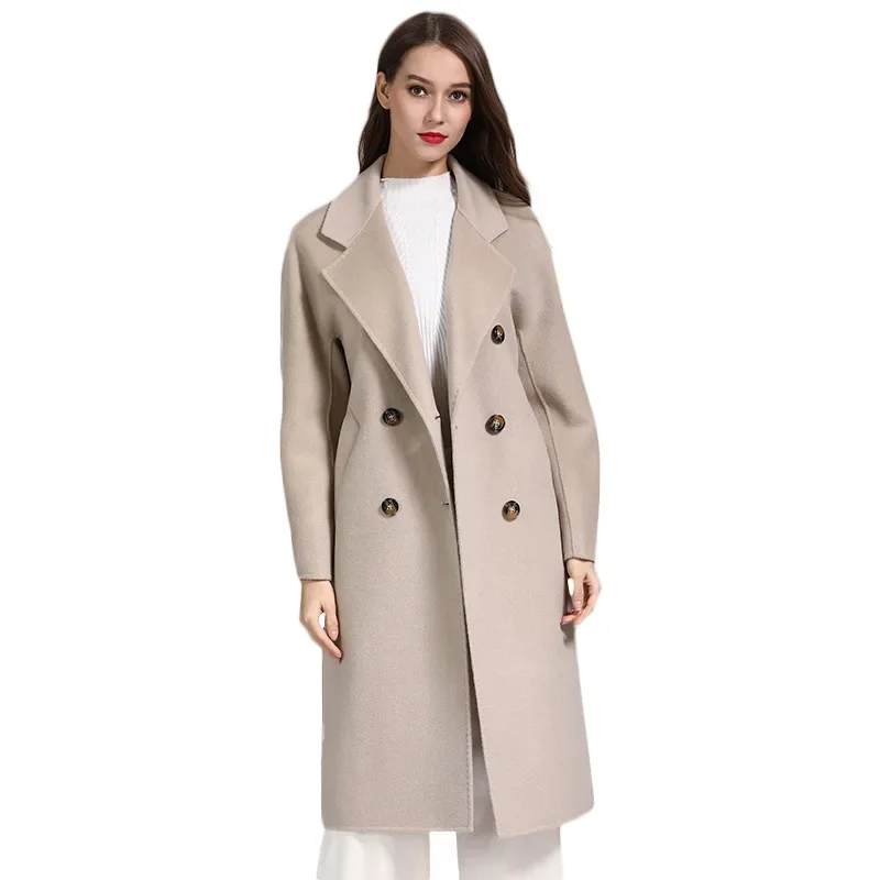 Cashmere Coat Women 2021 Autumn And Winter New Woolen Coat Women'S Medium Long Woolen Coat Manufacturers Direct Sales