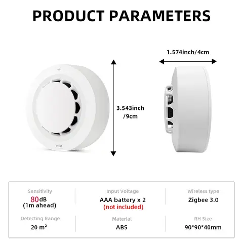 ONENUO Tuya ZigBee स्मार्ट स्मोक डिटेक्टर सुरक्षा संरक्षण स्मोक अलार्म अग्नि सुरक्षा स्मार्ट लाइफ ऐप के माध्यम से घर की सुरक्षा के लिए 10 best sales धूम्रपान अलार्म - №8