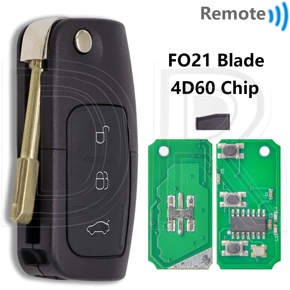 Great 315/433MHz 4D60/4D63+ Chip Flip Car Remote Smart Control Key For Ford Focus Fusion Transit Fiesta Mondeo Galaxy image 3