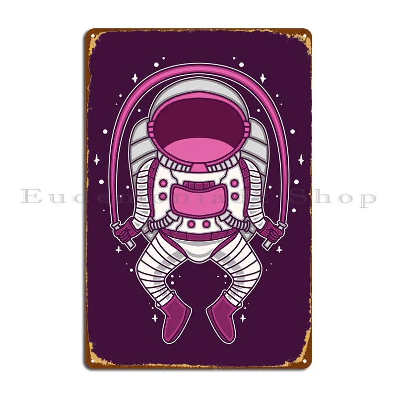 Skipping Astronaut Metal Signs Cinema Personalized Garage Design Create Tin Sign Poster