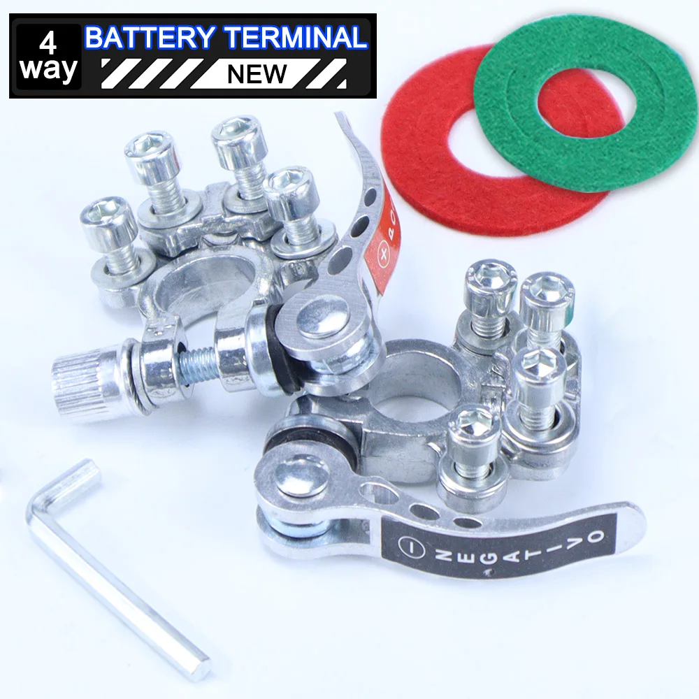 

2PCS Battery Terminal Connectors Quick Release Disconnect Positive Negative Battery Cable Ends for SAE/JIS Type A Posts