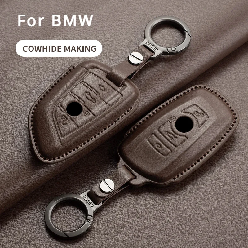 

Leather Car Remote Key Case Cover For BMW 1 2 3 4 5 6 7 Series X1 X3 X4 X5 X6 X7 F10 F15 F16 F20 F30 F34 G20 G30 G01 G02 G05