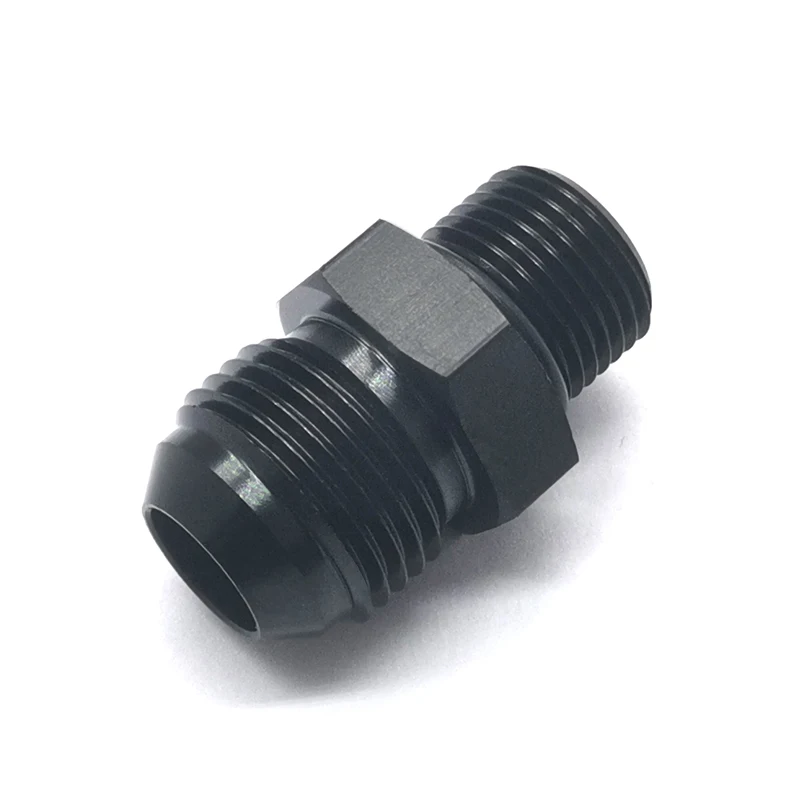 

AN10 M14X1 5 M16x1 5 M18X1.5 Male Straight Fitting Adapter Aluminum Black