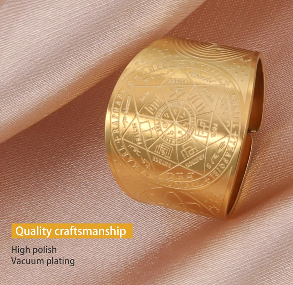 Dawapara Siegel der sieben Erzengel Geheimnis des Universums Ring Edelstahl Salomon Kabbalah Schutz Amulett Talisman – Detail 5