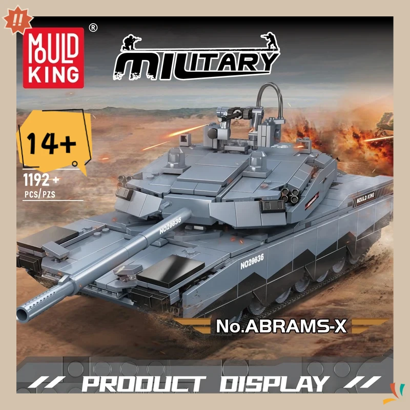 

Mold King 20036, технические игрушки-танки, дистанционное управление ABRAMS-X, строительный блок, сборный танк, набор кирпичей, детский рождественский подарок